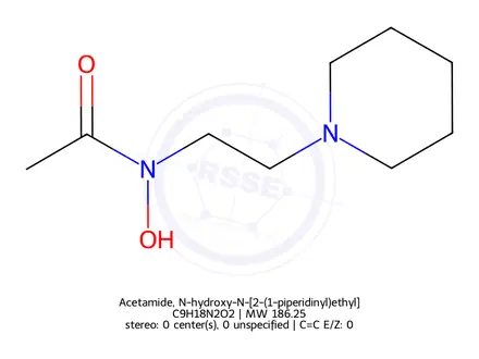 Chemical structure of Acetamide, N-hydroxy-N-[2-(1-piperidinyl)ethyl]-