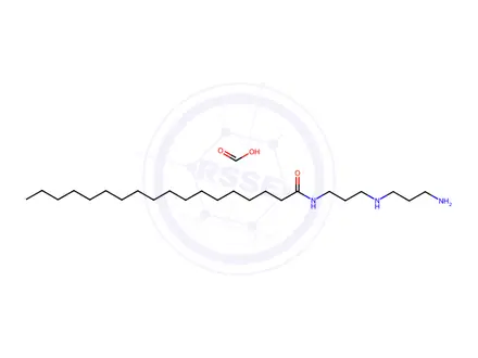 Chemical structure of formic acid, compound with N-[3-[(3-aminopropyl)amino]propyl]stearamide (1:1)