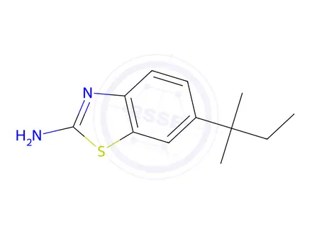 Chemical structure of 2-Benzothiazolamine,6-(1,1-dimethylpropyl)-(9CI)