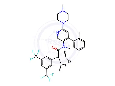 Chemical structure of Netupitant-d6