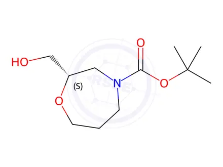 Chemical structure of tert-Butyl (S)-2-(hydroxymethyl)-1,4-oxazepane-4-carboxylate