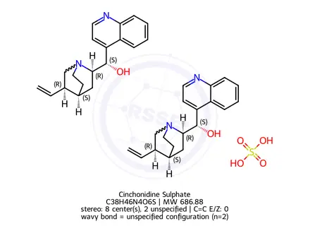 Chemical structure of Cinchonidine Sulphate