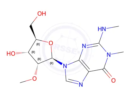 Chemical structure of N1,N2-Dimethyl-2'-O-methylguanosine