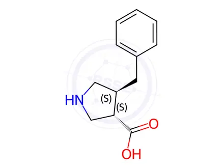 Chemical structure of (3S,4S)-4-Benzylpyrrolidine-3-carboxylic acid hydrochloride