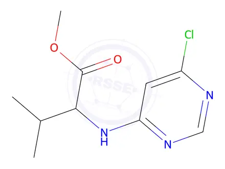 Chemical structure of methyl 2-[(6-chloropyrimidin-4-yl)amino]-3-methylbutanoate