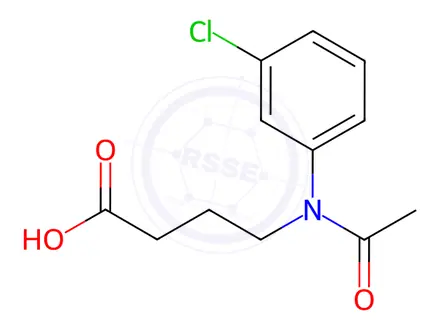 Chemical structure of 4-[N-(m-Chlorophenyl)-N-acetylamino]butyric acid