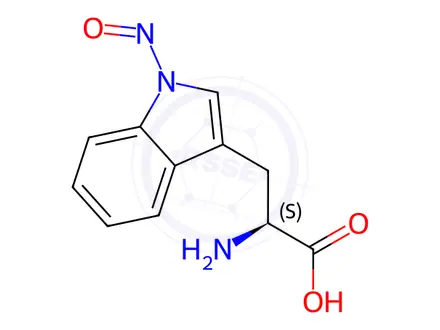 Chemical structure of Tryptophan Impurity 65 (N-Nitroso Tryptophan)