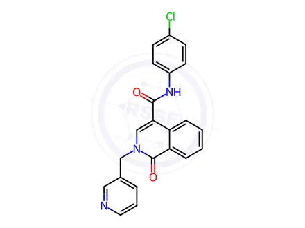 Chemical structure of N-(4-chlorophenyl)-1-oxo-2-(pyridin-3-ylmethyl)-1,2-dihydroisoquinoline-4-carboxamide