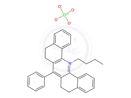 Chemical structure of Dibenz[c,h]acridinium, 14-butyl-5,6,8,9-tetrahydro-7-phenyl-, perchlorate (1:1)