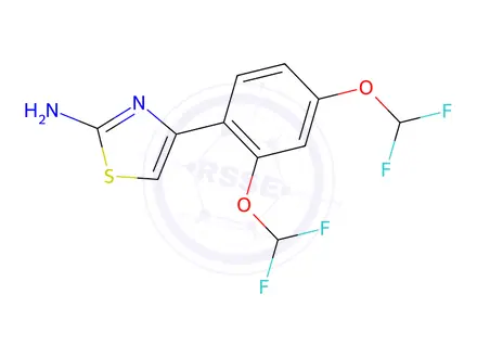 Chemical structure of 4-[2,4-Bis(difluoromethoxy)phenyl]-1,3-thiazol-2-amine