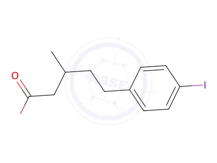 Chemical structure of 5-(4-iodophenyl)-3-methylpentanoic acid