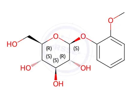 Chemical structure of Guaiacol Impurity 42 (Guaiacol Glucoside)