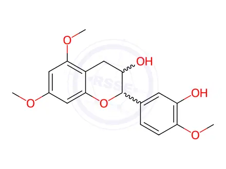 Chemical structure of 5,7,4'-Tri-O-methylcatechin