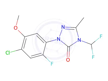 Chemical structure of 2-(4-Chloro-2-fluoro-5-methoxyphenyl)-4-(difluoromethyl)-2,4-dihydro-5-methyl-3H-1,2,4-triazol-3-one