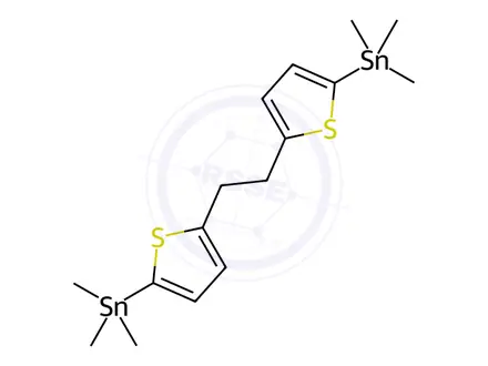 Chemical structure of Stannane, 1,1'-(1,2-ethanediyldi-5,2-thiophenediyl)bis[1,1,1-trimethyl-