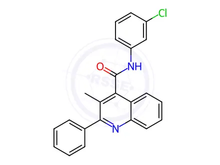 Chemical structure of N-(3-chlorophenyl)-3-methyl-2-phenylquinoline-4-carboxamide