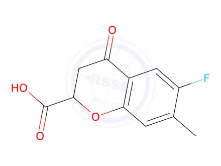 Chemical structure of 6-Fluoro-7-methyl-4-oxochroman-2-carboxylic acid