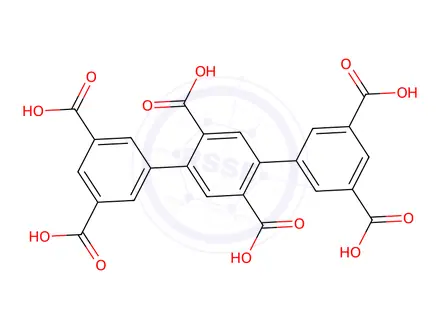 Chemical structure of [1,1':4',1''-Terphenyl]-2',3,3'',5,5',5''-hexacarboxylic acid