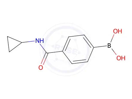 Chemical structure of [4-[(cyclopropylamino)-oxomethyl]phenyl]boronic acid