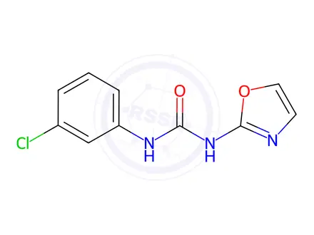 Chemical structure of 1-(m-Chlorophenyl)-3-(2-oxazolyl)urea