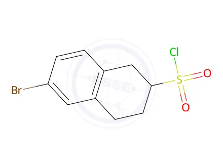 Chemical structure of 6-bromo-1,2,3,4-tetrahydronaphthalene-2-sulfonyl chloride
