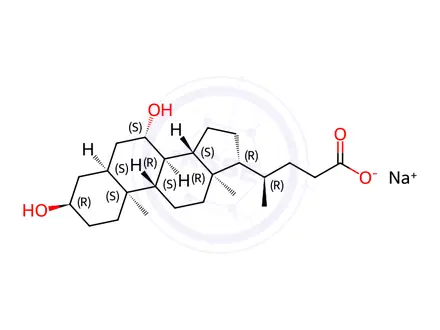Chemical structure of Ursodeoxycholic Acid Sodium Salt