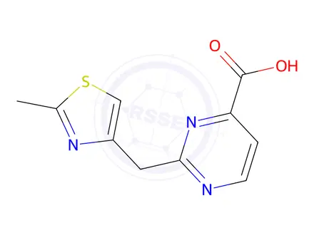 Chemical structure of 2-((2-Methylthiazol-4-yl)methyl)pyrimidine-4-carboxylic acid