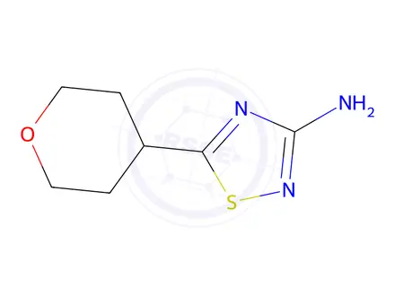 Chemical structure of 5-(Oxan-4-yl)-1,2,4-thiadiazol-3-amine