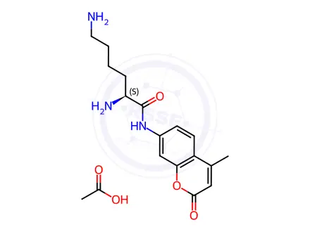 Chemical structure of L-Lysine 7-Amido-4-methylcoumarin, Acetate Salt