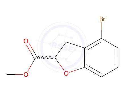Chemical structure of methyl 4-bromo-2,3-dihydro-1-benzofuran-2-carboxylate