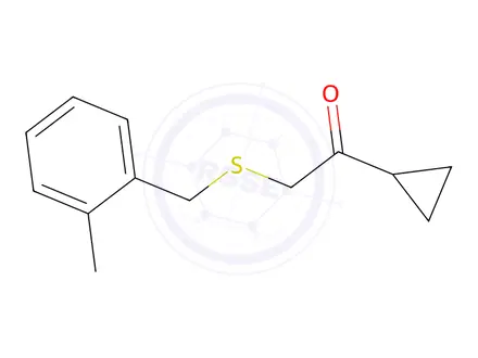 Chemical structure of 1-Cyclopropyl-2-((2-methylbenzyl)thio)ethan-1-one