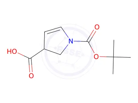 Chemical structure of 1-(tert-Butoxycarbonyl)-2,3-dihydro-1H-pyrrole-3-carboxylic acid