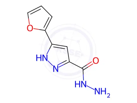 Chemical structure of 3-(2-Furyl)-1H-pyrazole-5-carbohydrazide