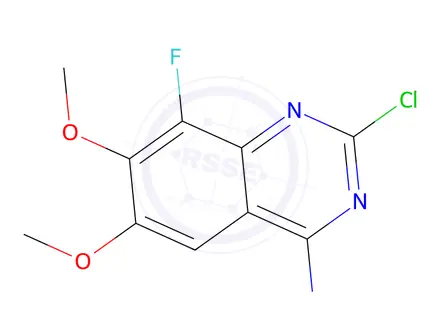 Chemical structure of 2-Chloro-8-fluoro-6,7-dimethoxyquinazolin-4-amine