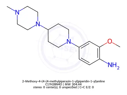 Chemical structure of 2-Methoxy-4-(4-(4-methylpiperazin-1-yl)piperidin-1-yl)aniline