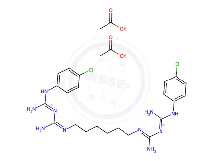 Chemical structure of Chlorhexidine diacetate