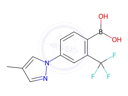 Chemical structure of (4-(4-Methyl-1H-pyrazol-1-yl)-2-(trifluoromethyl)phenyl)boronic acid
