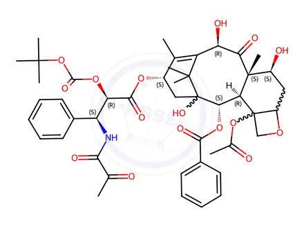 Chemical structure of O-BOC-N-Pyruvyl Docetaxel