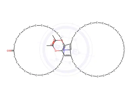 Chemical structure of Azacyclohexacosan-14-one, 1-(28,29-dihydroxybicyclo[25.3.1]hentriacont a-1(31),27,29-trien-31-yl)-, diacetate (ester)