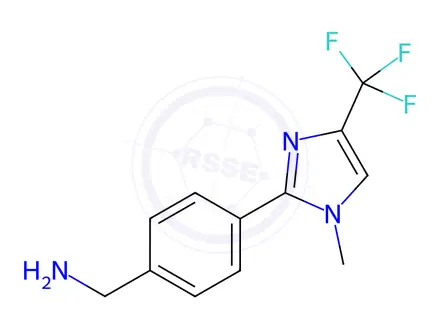 Chemical structure of (4-(1-Methyl-4-(trifluoromethyl)-1H-imidazol-2-yl)phenyl)methanamine