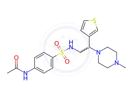 Chemical structure of N-(4-(N-(2-(4-Methylpiperazin-1-yl)-2-(thiophen-3-yl)ethyl)sulfamoyl)phenyl)acetamide