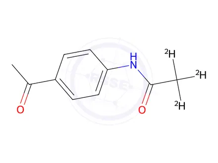 Chemical structure of N-(4-acetylphenyl)acetamide-d3