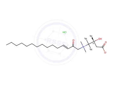 Chemical structure of Tetradecenoyl-L-carnitine-d3 Hydrochloride