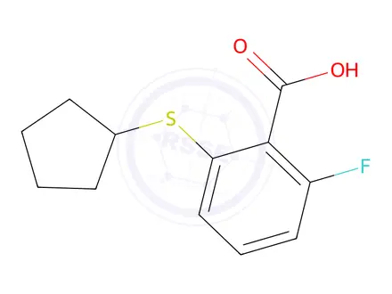 Chemical structure of 2-(Cyclopentylsulfanyl)-6-fluorobenzoic Acid