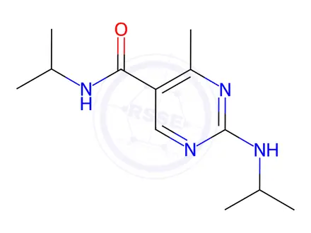 Chemical structure of N-isopropyl-2-(isopropylamino)-4-methylpyrimidine-5-carboxamide