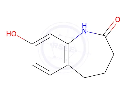 Chemical structure of 8-Hydroxy-1,3,4,5-tetrahydro-2H-benzo[b]azepin-2-one