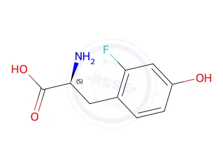 Chemical structure of (S)-2-amino-3-(2-fluoro-4-hydroxyphenyl)propanoic acid
