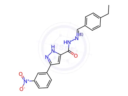 Chemical structure of N'-(4-Ethylbenzylidene)-3-(3-nitrophenyl)-1H-pyrazole-5-carbohydrazide