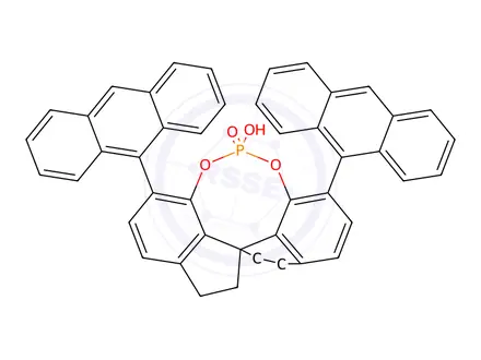 Chemical structure of (11aR)-10,11,12,13-Tetrahydro-5-hydroxy-3,7-di-9-anthracenyl-diindeno[7,1-de:1',7'-fg][1,3,2]dioxaphosphocin-5-oxide
