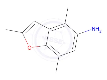 Chemical structure of 2,4,7-trimethyl-1-benzofuran-5-amine
